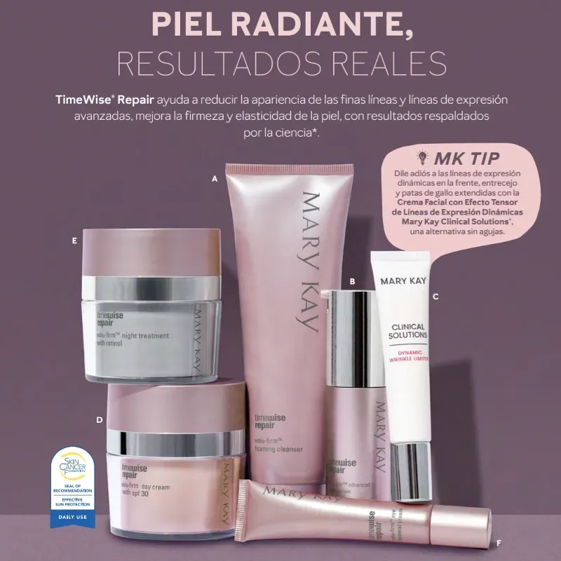 TimeWise* Repair ayuda a reducir la apariencia de las finas lineas y lineas de expresión avanzadas