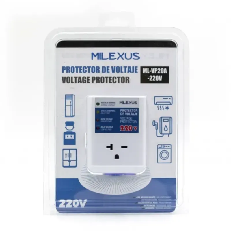 PROTECTOR DE VOLTAJE 220V 20A MILEXUS 1 TOMA (VPT)