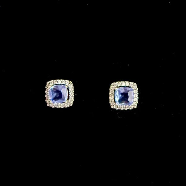 Aretes cuadrados azules