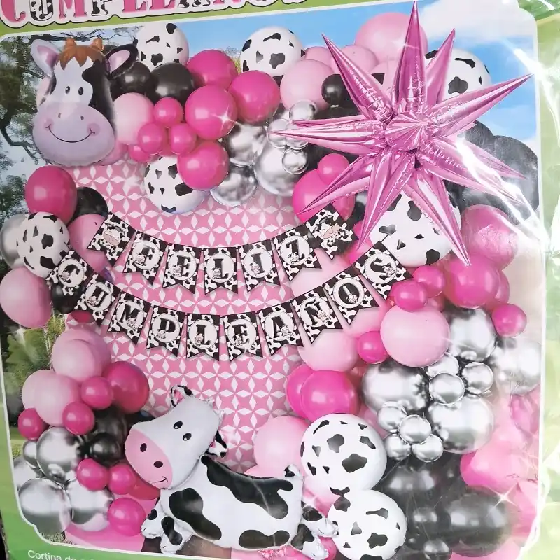 Set arco de globos "LA VACA LOLA"