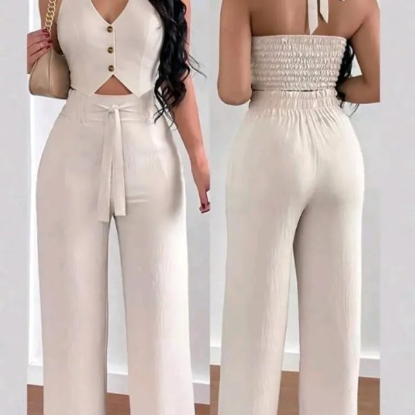 Conjunto d dos piezas  top sin espalda