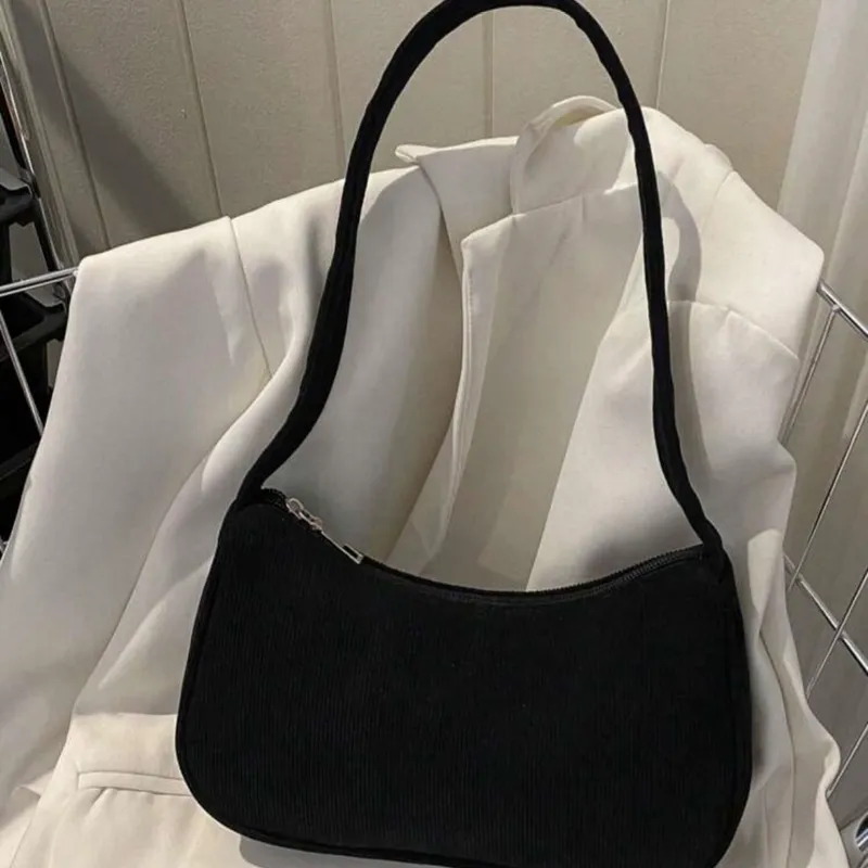 Bolso de hombro y de mano con cierre de cremallera ( negra)