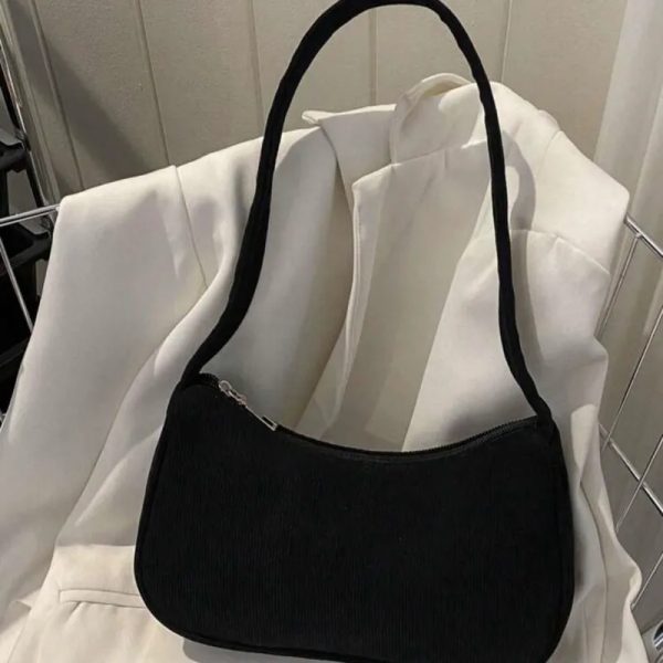 Bolso de hombro y de mano con cierre de cremallera ( negra)