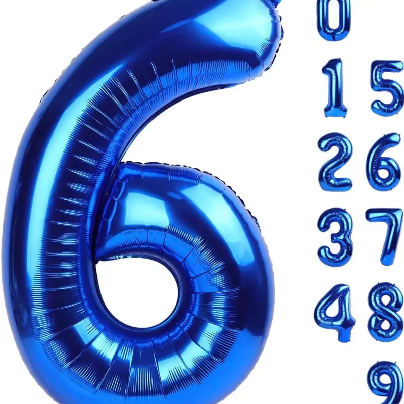 Globo foil número 6 azul