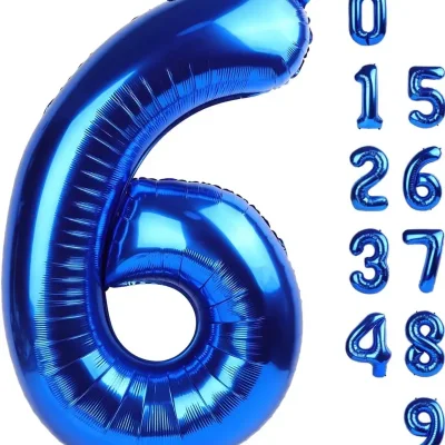 Globo foil número 6 azul