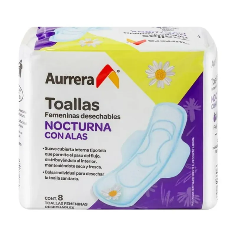 Toallas femeninas Aurrera nocturna con alas