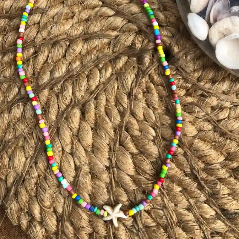 Collar de mostacillas con Estrella de mar