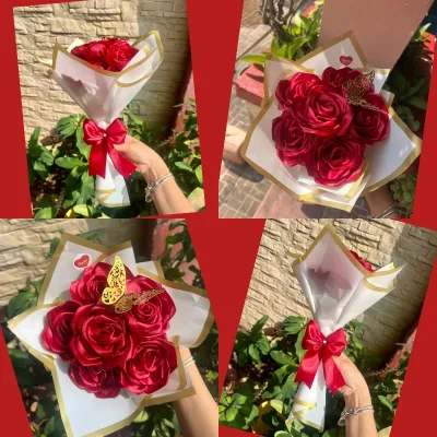 Ramo de 6 rosas eternas rojas