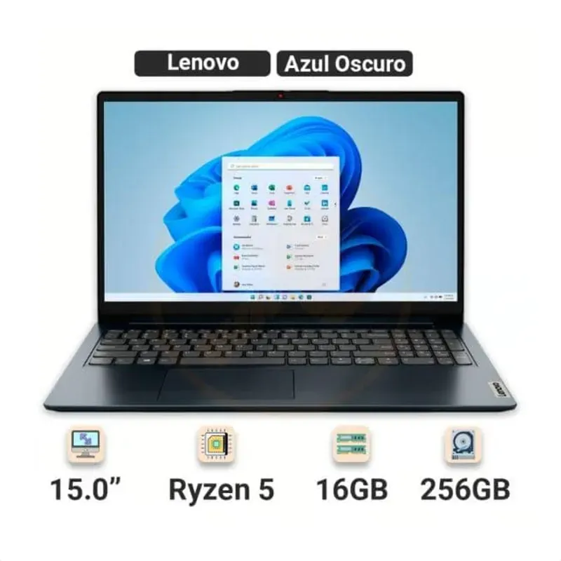  Laptop Lenovo IdeaPad 1 – 15” / AMD Ryzen 5 / 16GB RAM / 256GB SSD (Nueva)