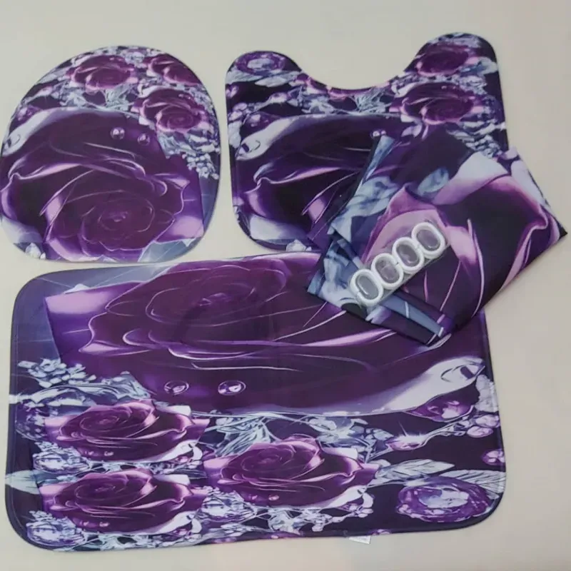 ‼️Set de baño‼️ Flores moradas.