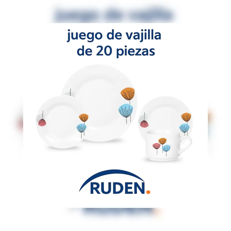 Juego de vajilla de 20 piezas