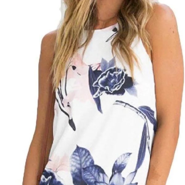 Vestido blanco con flores  de mujer corto