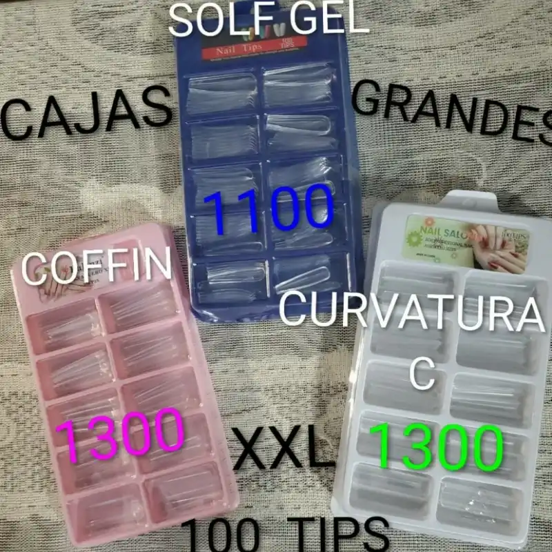 CAJAS DE 100 UÑAS EXTRA LARGAS