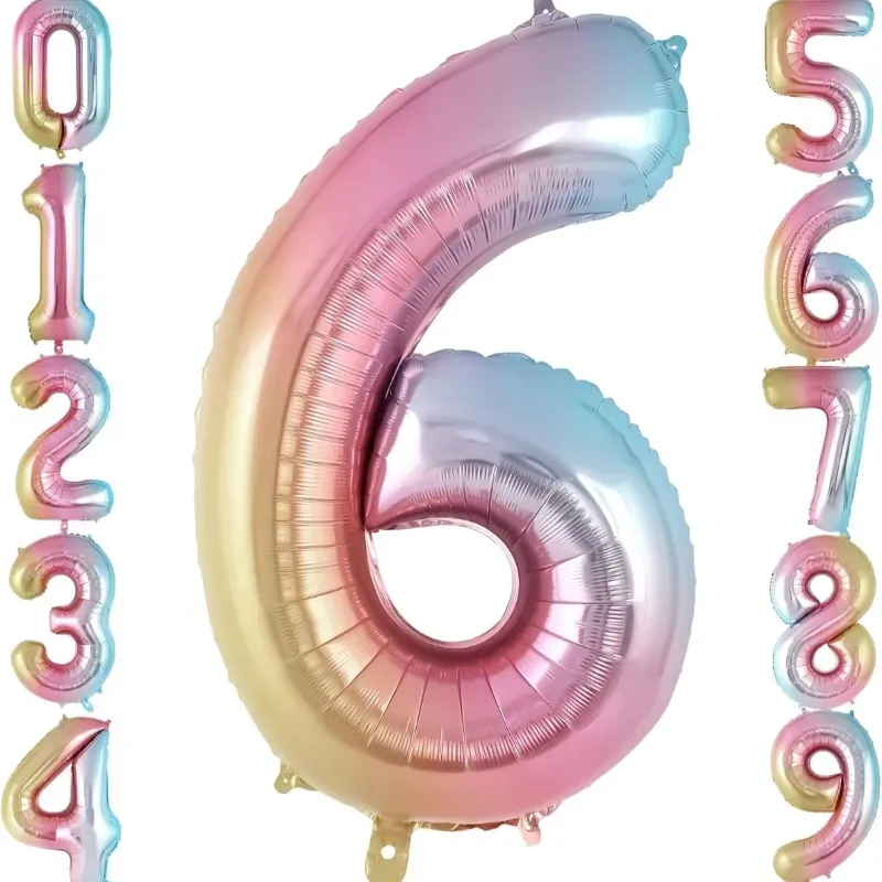 Globo foil número 6 tornasol