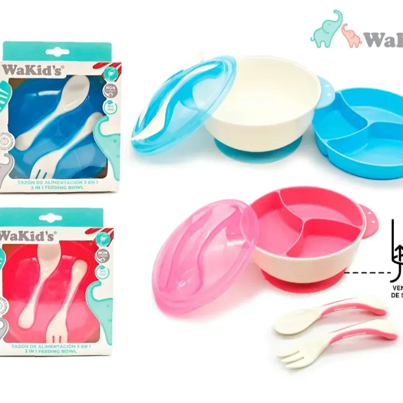 Plato con Ventosas y Cubiertos