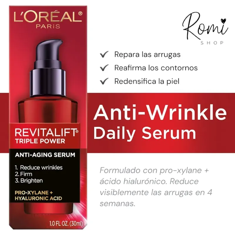 Serum antiedad Triple Power pro-xylane + ácido hialurónico Revitalift L'oréal 30ml