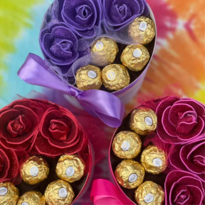 Mini de flores eternas y bombones