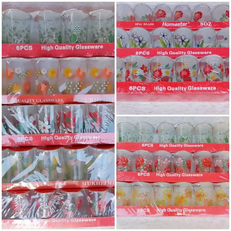 Juego de vasos estampados