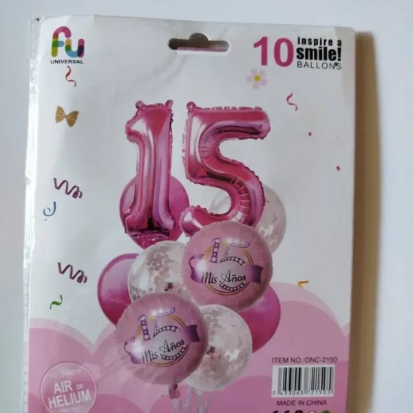 Set de globos de 5 piezas temáticos y de fiesta