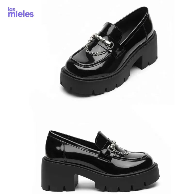 Zapatos de plataforma gruesa estilo británico