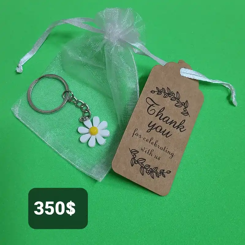 Llavero con bolsita y dedicatoria