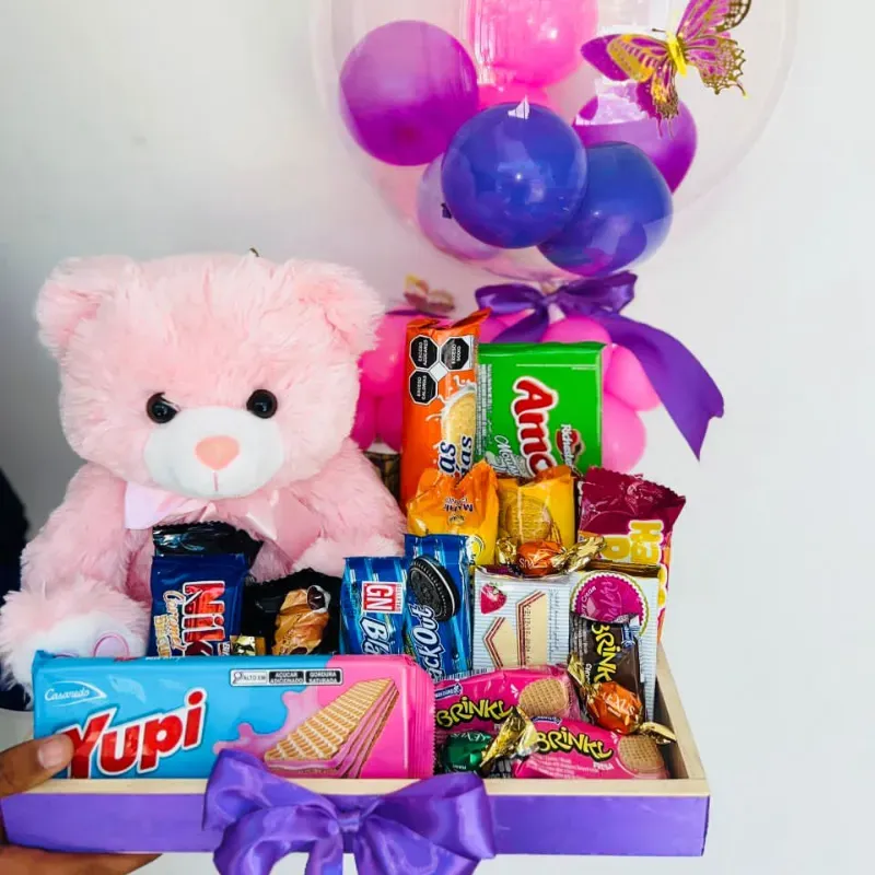 Cajita personalizada (peluche y color varía)