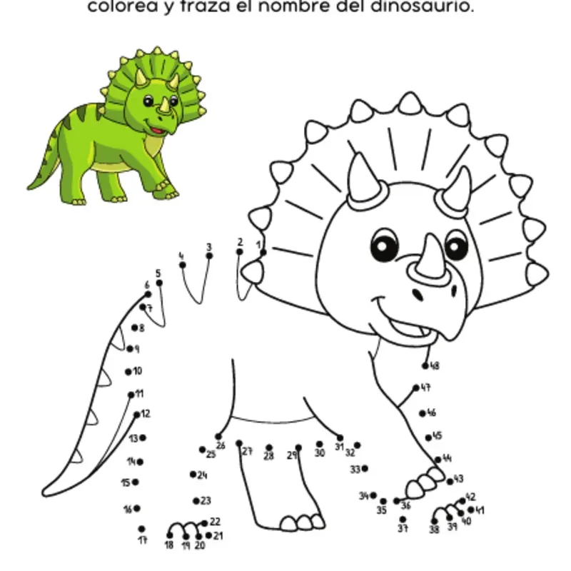  Une los Puntos y Colorea