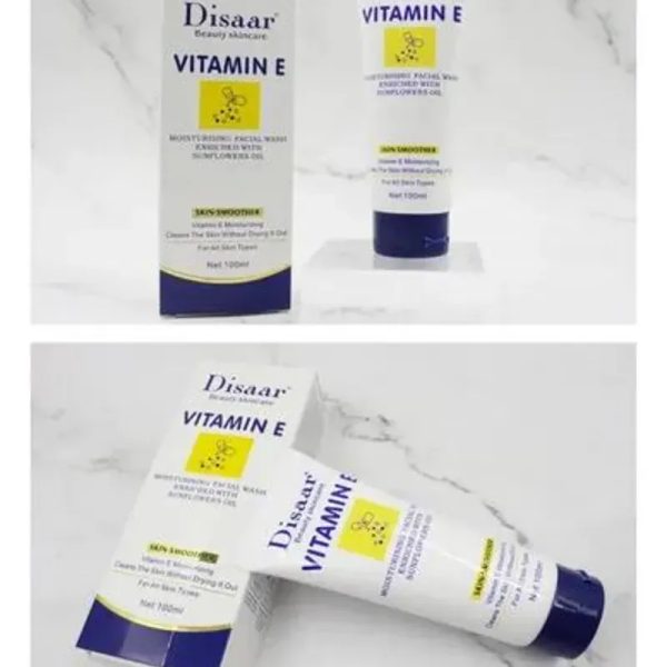 Limpiador Facial Hidratante con Vitamina E de Disaar Beauty, enriquecido con aceite de girasol.