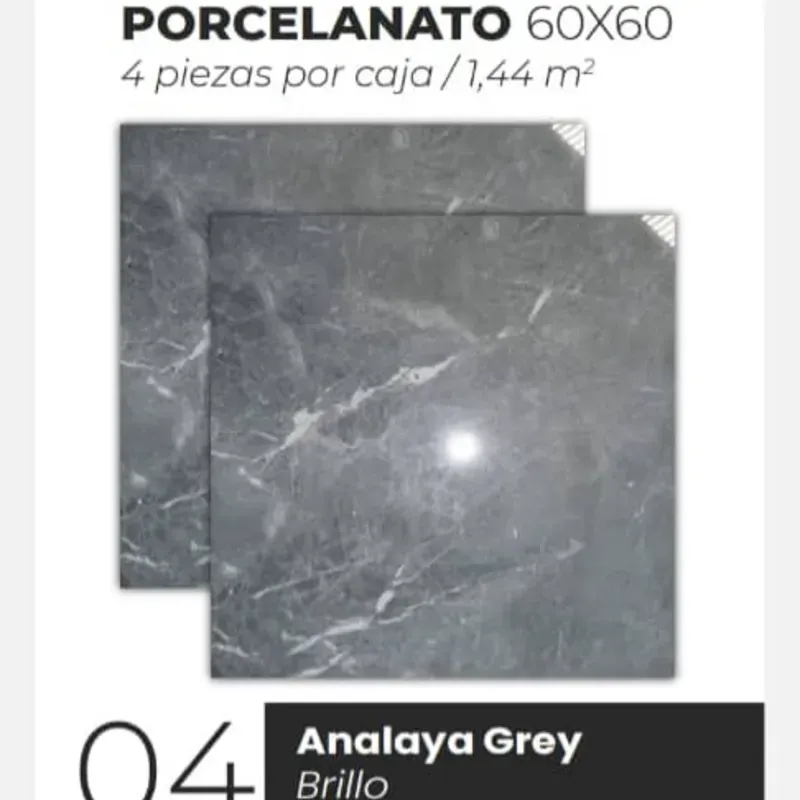Losas Porcelanato Brillo Analaya Grey