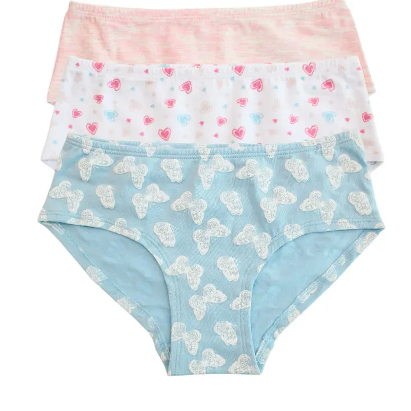 Set de Panties Infantiles para Bebé Temática Mariposas/Corazones