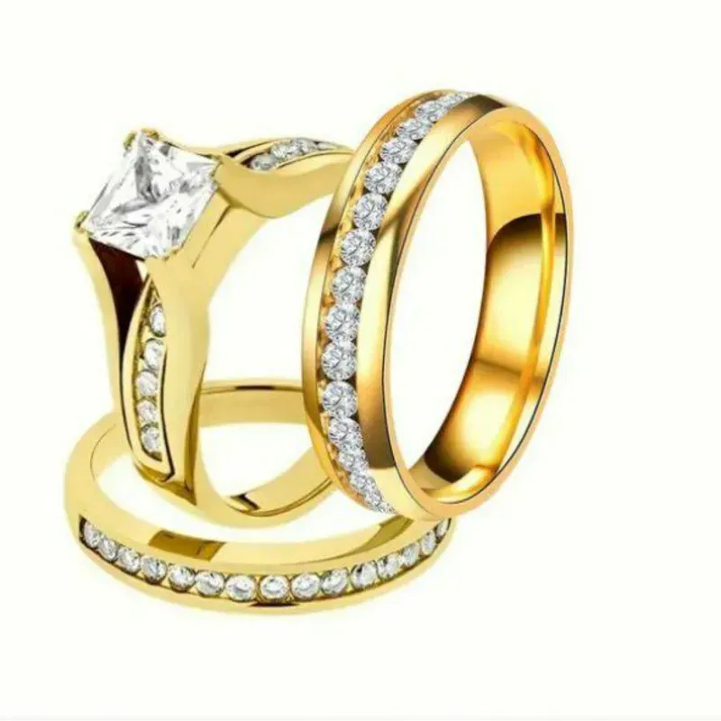 Set de anillos para pareja de acero inoxidable