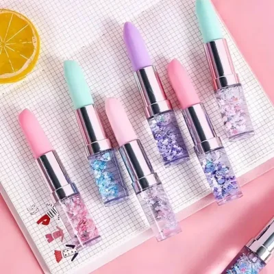 bolígrafos de gel que simulan un Pintalabios.