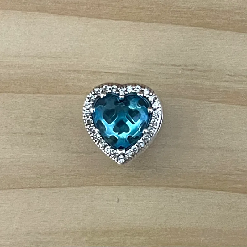 Charm Corazón Piedra Azul