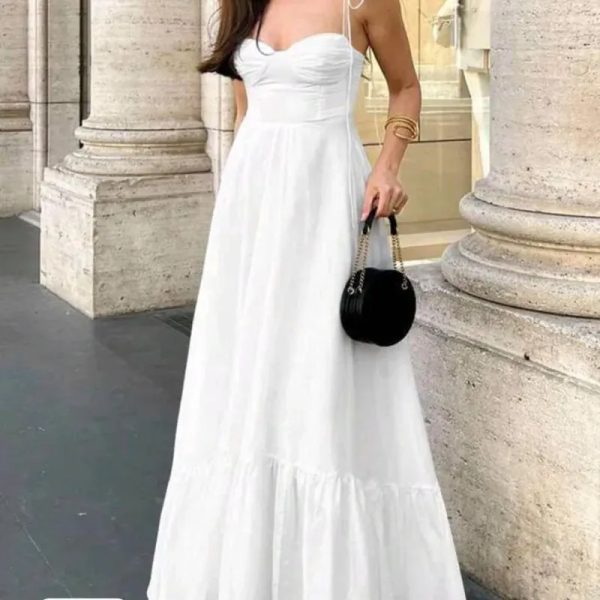  Vestido Largo Blanco – Elegancia fresca para días soleados