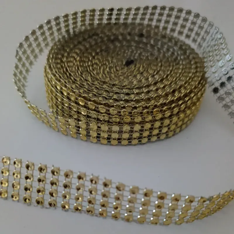 Cinta o Strass dorado de 2 cm de ancho