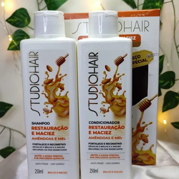 Shampoo y acondicionador de miel y almendras