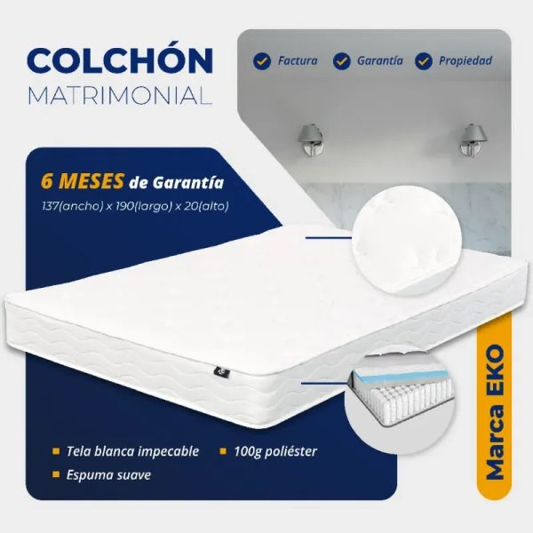 COLCHÓN MATRIMONIAL EKO (AL VACÍO) (FAD)