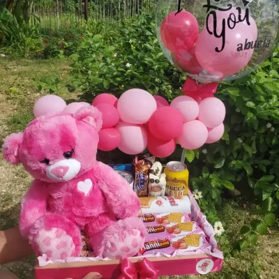 Cajita personalizada (color y peluche varia a su gusto)