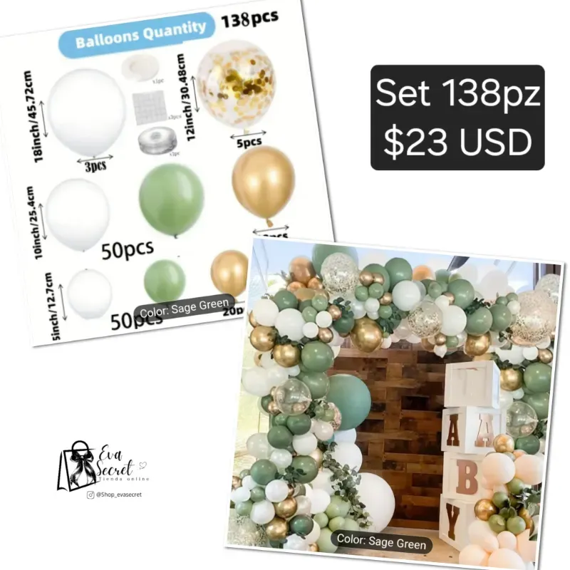 Set 138pz de globos para cumpleaños