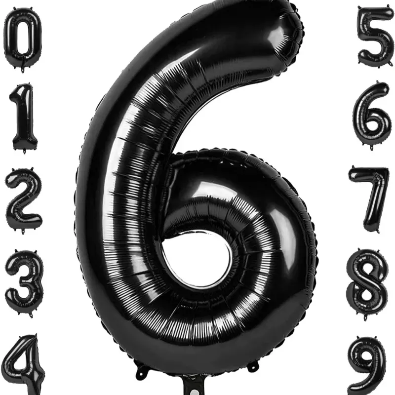 Globo foil número 6 negro