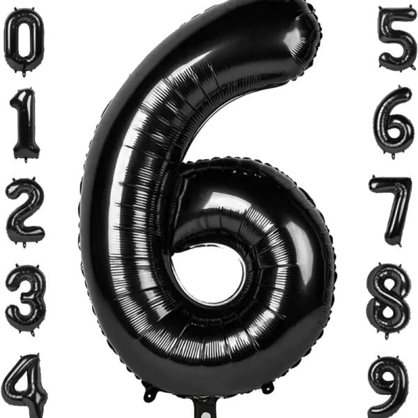 Globo foil número 6 negro
