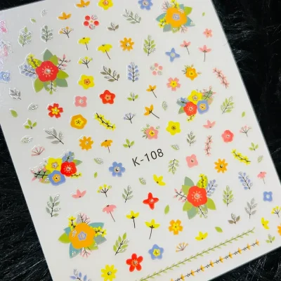 Calcomanía flores variadas