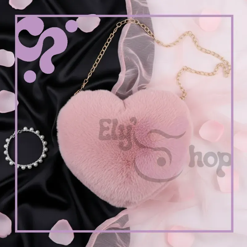 Bolso peludo corazón