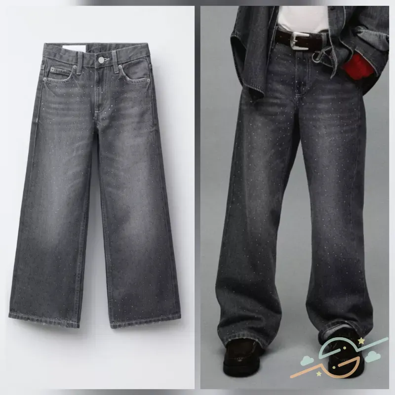 Jean gris brillos ZARA