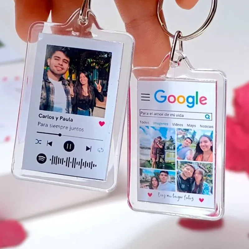 Llavero plástico transparente