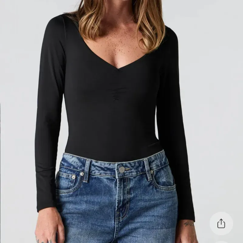 Body negro manga larga