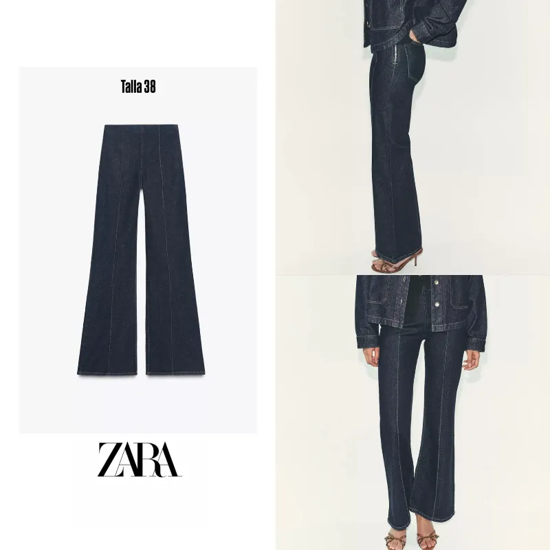 ZARA jeans flare tiro alto