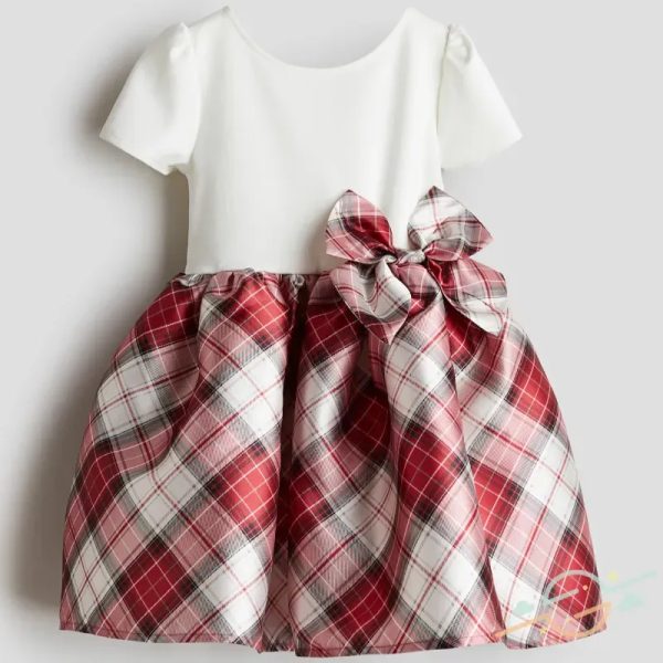 Vestido blanco rojo H&M