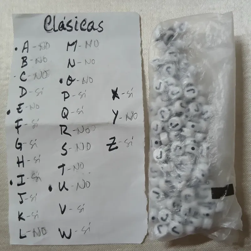 VOCALES - Sueltas cuenta blanca letra negra