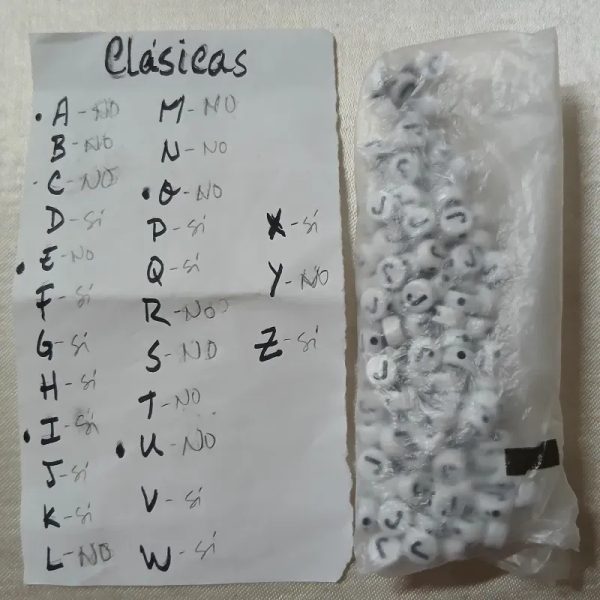 VOCALES - Sueltas cuenta blanca letra negra